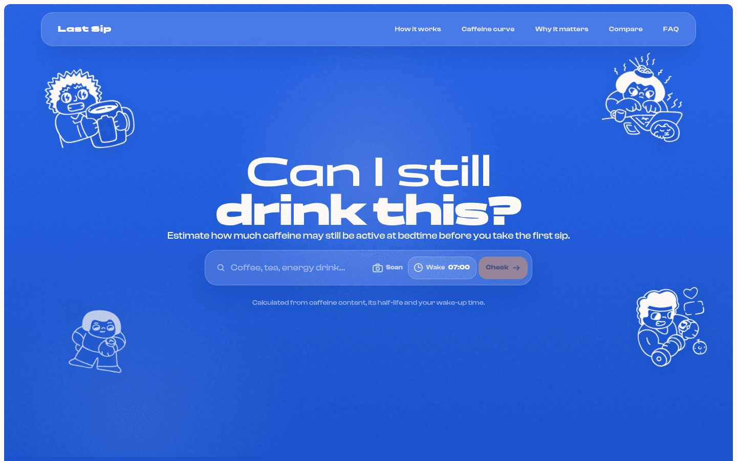 Last Sip – Web-App, die den Koffeingehalt bis zum Schlafengehen berechnet