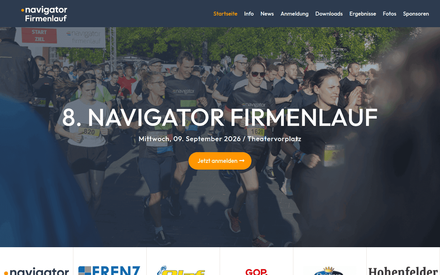 navigator Firmenlauf Gütersloh – Event-Website mit Strecken, Terminen und Anmeldung